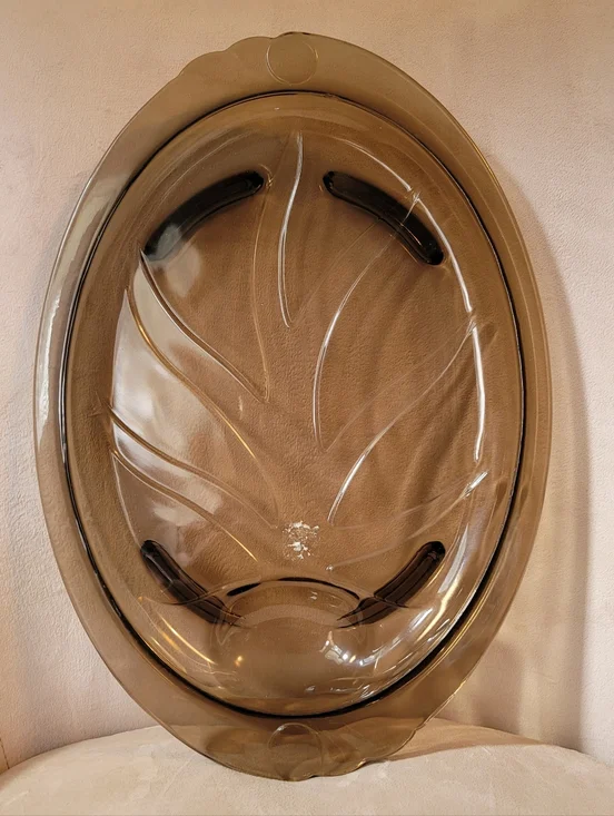 PYREX "Tree Of Life" Fireside Brown Oval Serving Platter. - Picture 1 of 11